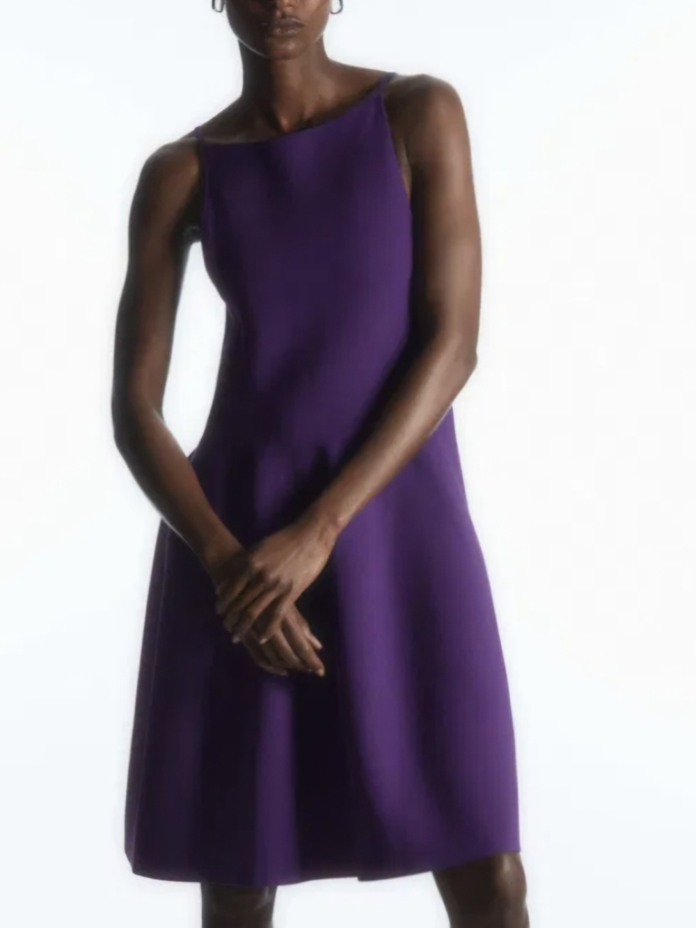 COS Purple Spaghetti-Strap Flared Dress